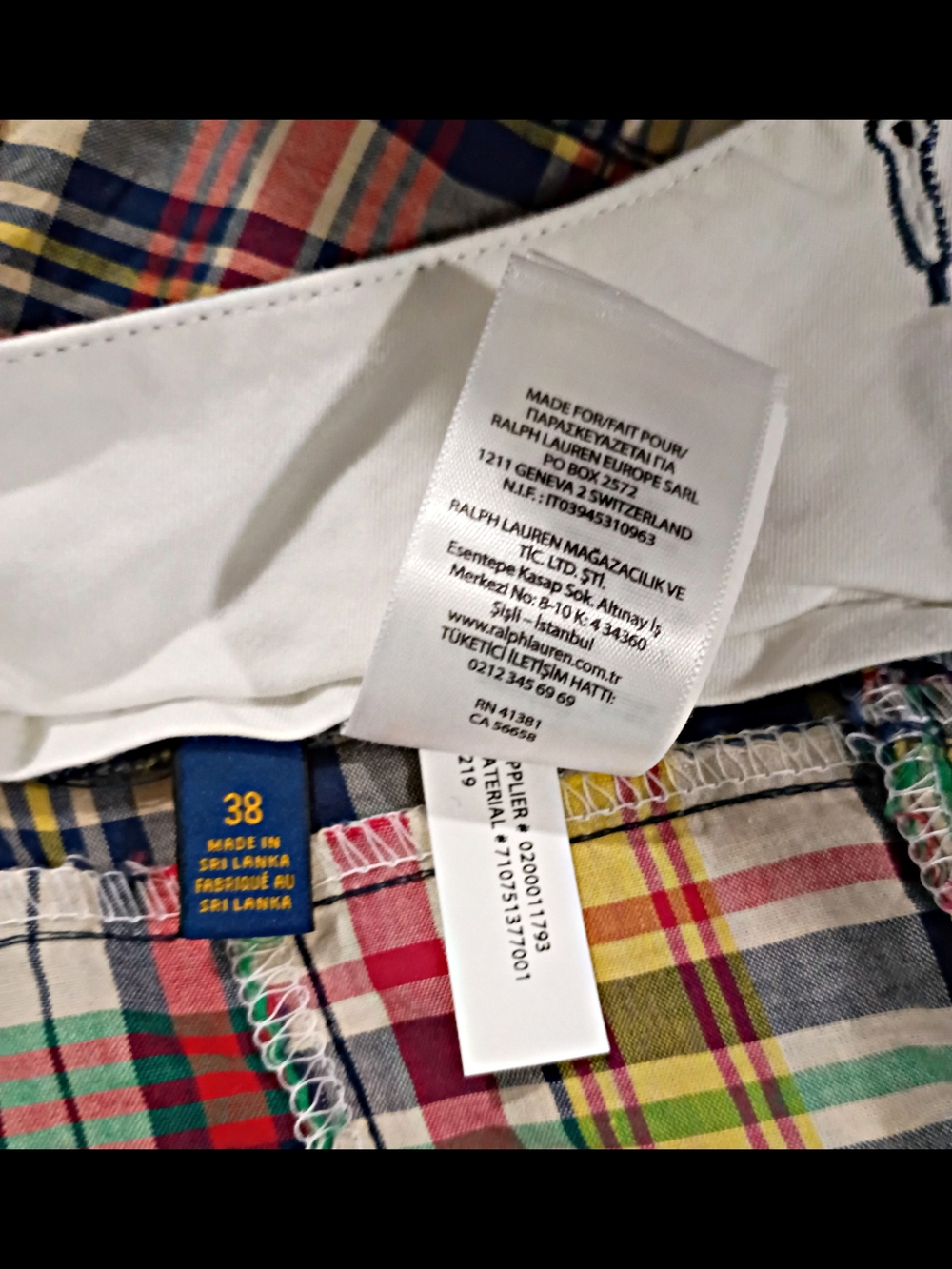 Polo Ralph Lauren Men's 38 Patchwork Madras Plaid Shorts 100% Cotton NWT - Picture 9 of 10